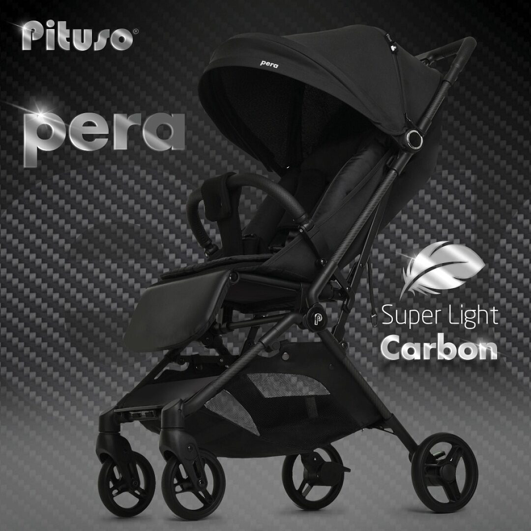 Коляска прогулочная Pituso Pera рама carbon / Black New