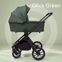 Коляска Peppy Monaco 2 в 1 Oliva Green (зеленый 2024), рама черная