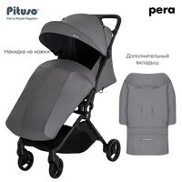 Коляска прогулочная Pituso Pera рама carbon / Grey Taupe